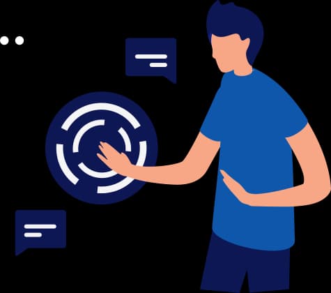 Person with speech bubbles icon